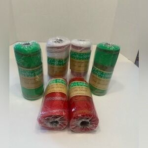 Crafter's Square Decorative Mesh 6 Rolls Red Green White Holiday Craft‎ Ribbon